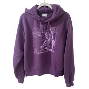 Taylor Swift Speak Now The Story Of Us Distressed Purple Cropped Hoodie, Large